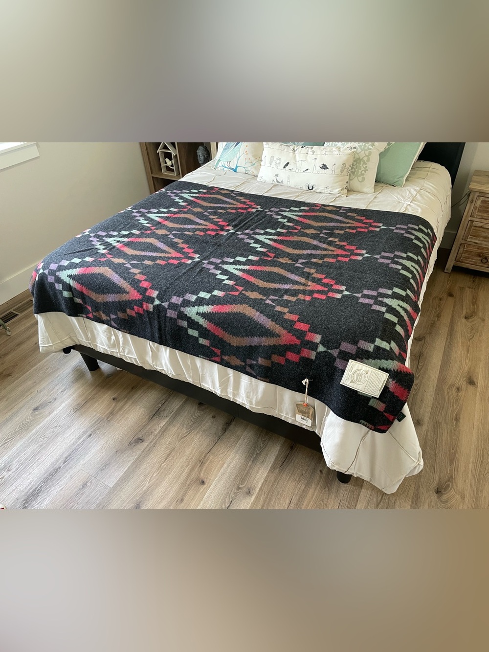 Vtg WOOLRICH Navajo Tribal Southwest Aztec Wool Blend Throw Blanket 50x70" USA